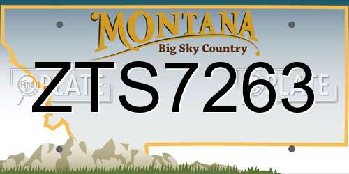 ZTS7263 Montana License Plate