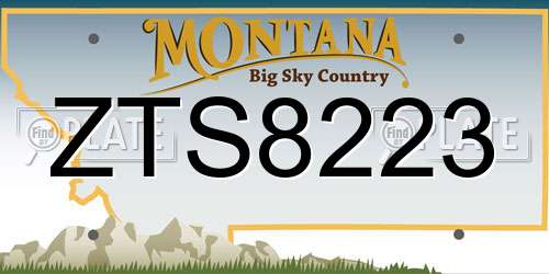 ZTS8223 Montana License Plate