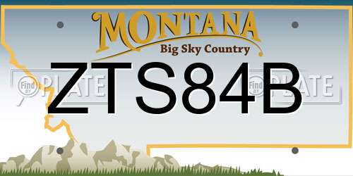 ZTS84B Montana License Plate