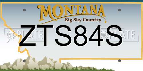 ZTS84S Montana License Plate