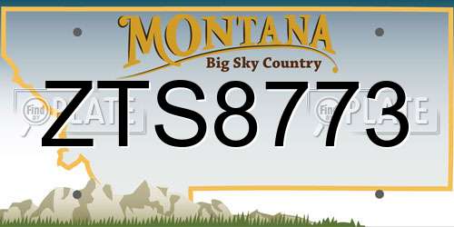 ZTS8773 Montana License Plate