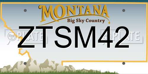 ZTSM42 Montana License Plate