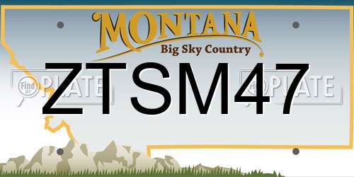 ZTSM47 Montana License Plate