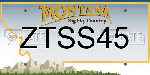 ZTSS45 Montana License Plate