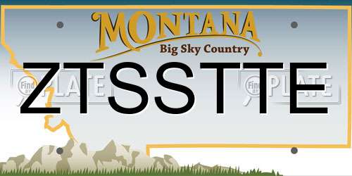 ZTSSTTE Montana License Plate
