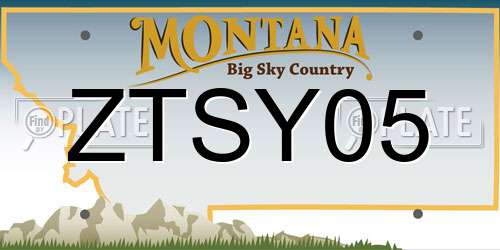 ZTSY05 Montana License Plate