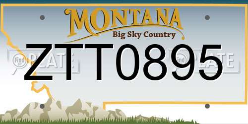ZTT0895 Montana License Plate