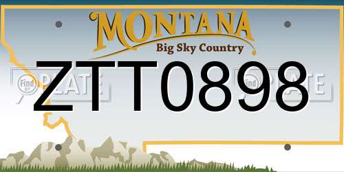 ZTT0898 Montana License Plate