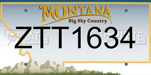 ZTT1634 Montana License Plate