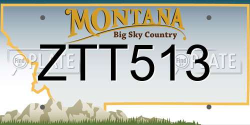 ZTT513 Montana License Plate