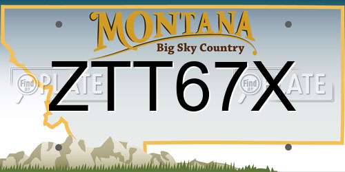 ZTT67X Montana License Plate