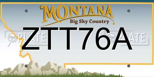 ZTT76A Montana License Plate