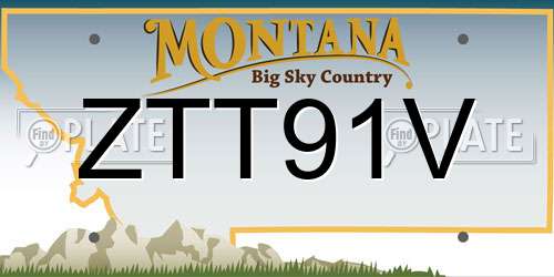 ZTT91V Montana License Plate