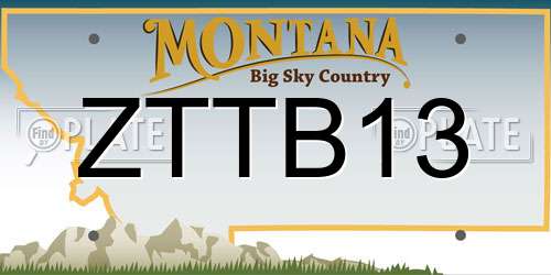 ZTTB13 Montana License Plate