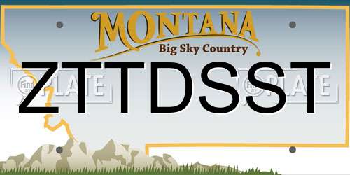 ZTTDSST Montana License Plate
