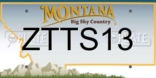 ZTTS13 Montana License Plate