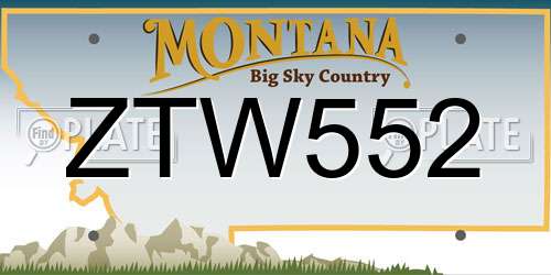ZTW552 Montana License Plate
