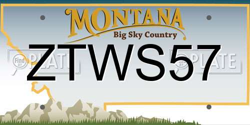 ZTWS57 Montana License Plate