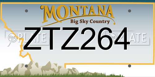 ZTZ264 Montana License Plate