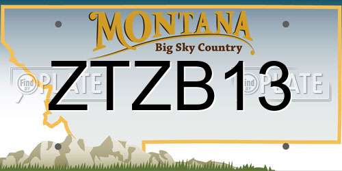 ZTZB13 Montana License Plate