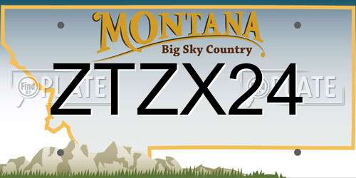 ZTZX24 Montana License Plate