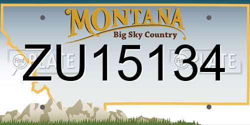 ZU15134 Montana License Plate