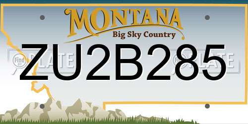 ZU2B285 Montana License Plate