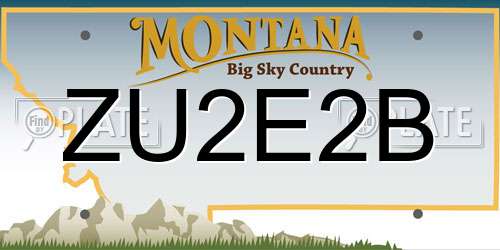 ZU2E2B Montana License Plate