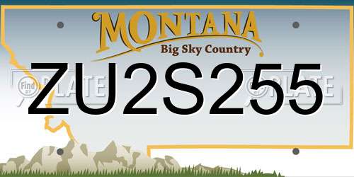 ZU2S255 Montana License Plate