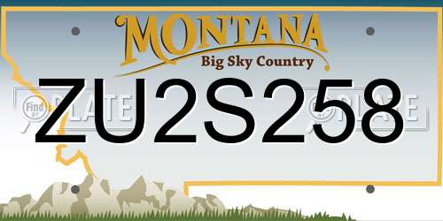 ZU2S258 Montana License Plate