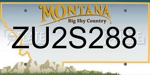 ZU2S288 Montana License Plate