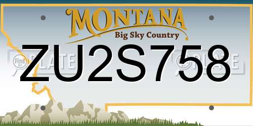 ZU2S758 Montana License Plate