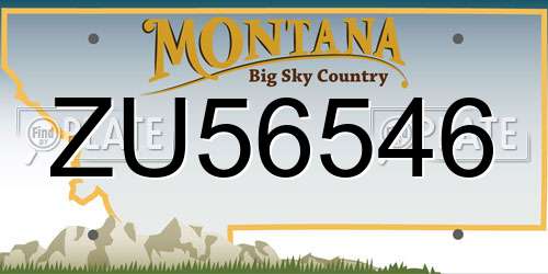 ZU56546 Montana License Plate