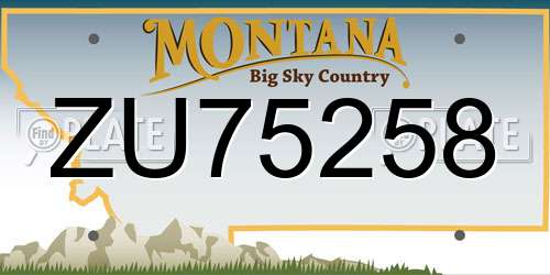 ZU75258 Montana License Plate