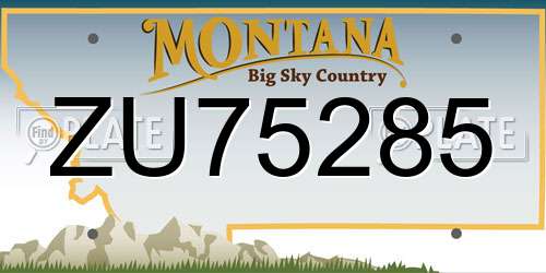ZU75285 Montana License Plate