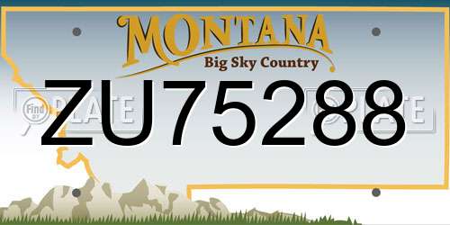 ZU75288 Montana License Plate
