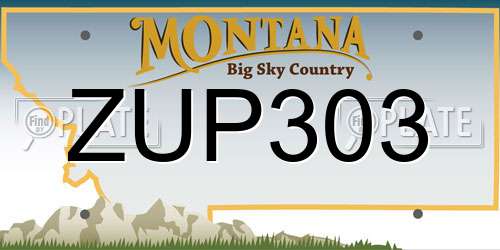 ZUP303 Montana License Plate