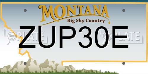 ZUP30E Montana License Plate