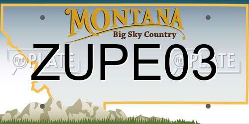 ZUPE03 Montana License Plate