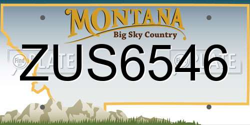 ZUS6546 Montana License Plate