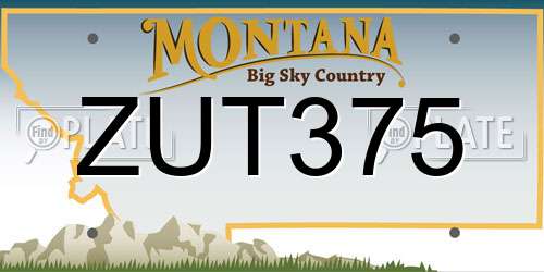 ZUT375 Montana License Plate