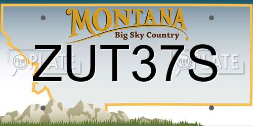 ZUT37S Montana License Plate