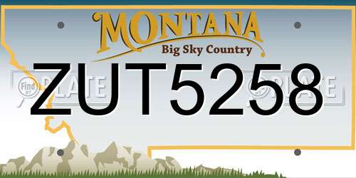 ZUT5258 Montana License Plate