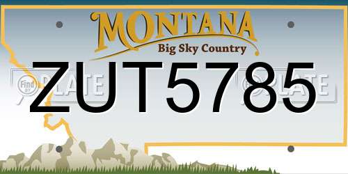 ZUT5785 Montana License Plate