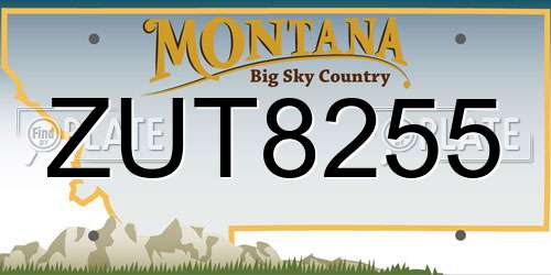 ZUT8255 Montana License Plate