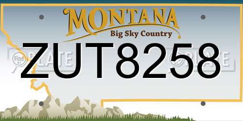ZUT8258 Montana License Plate