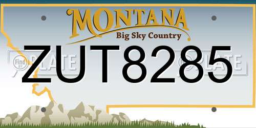 ZUT8285 Montana License Plate