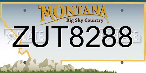 ZUT8288 Montana License Plate