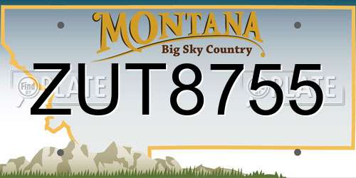 ZUT8755 Montana License Plate