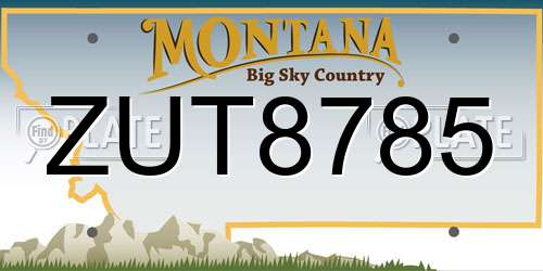 ZUT8785 Montana License Plate